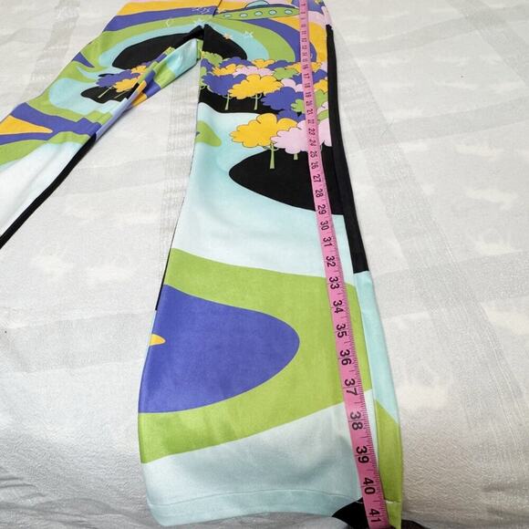 House of Sunny Nice to Meet You Pant Multicolor UFO Print Trousers Size US 2 NWT - Picture 9 of 16